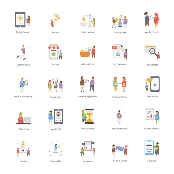 Here Come Collection Online Learning Icons You Can Edit Visuals — Stock Vector