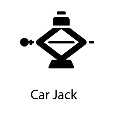 Araba jack glif simgesi tasarım 