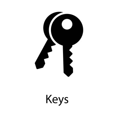 Araba anahtarı katı tasarım vektörü 