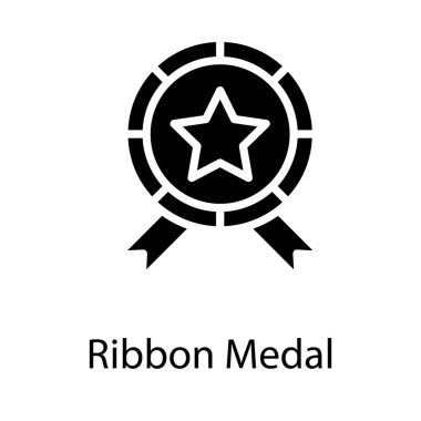 Glyph tasarımında kurdele madalya simgesi