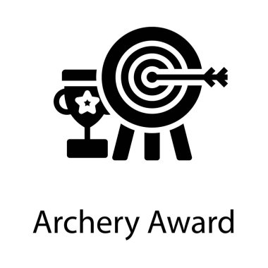 Okçuluk ödülü ödül simgesi glyph tasarım