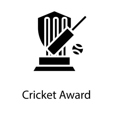 Kriket ödülü katı vektör tasarımı 