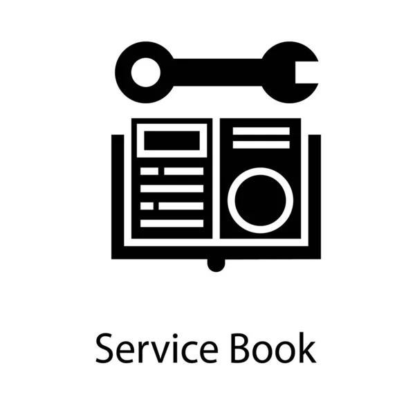 Szerviz Könyvnek Solid Design Ikonja — Stock Vector