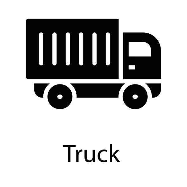 Гліф Дизайн Значка Вантажівки Автомобіля — стоковий вектор