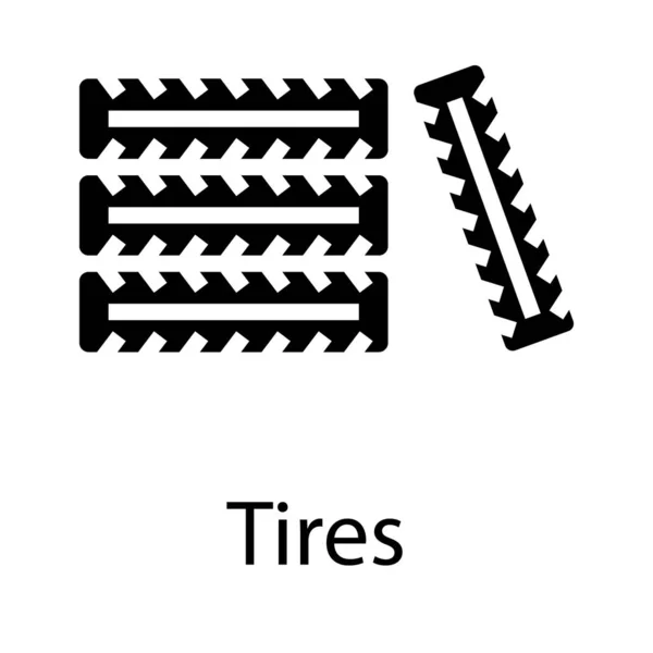 Solid Vector Design Tires Icon — Stock Vector