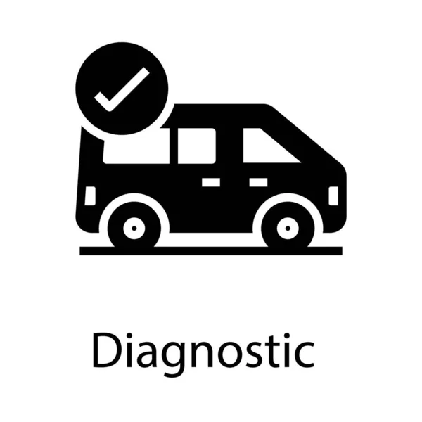 Diseño Del Glifo Del Diagnóstico Del Automóvil — Vector de stock