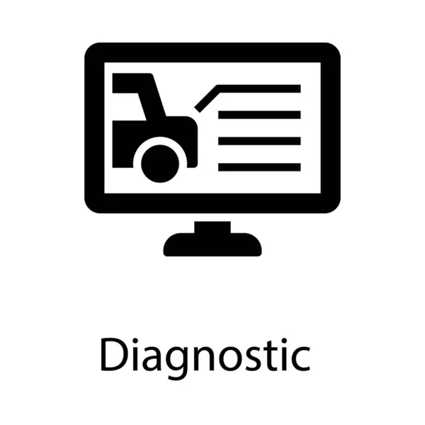 Glyph Ontwerp Van Auto Diagnostiek — Stockvector