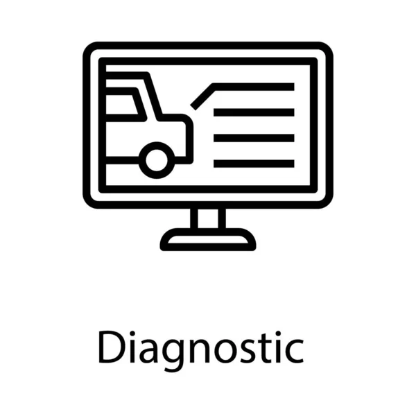 Linje Design Bil Diagnostiska — Stock vektor