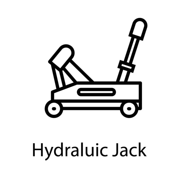 Hydraulisk Jack Linje Ikon Design — Stock vektor