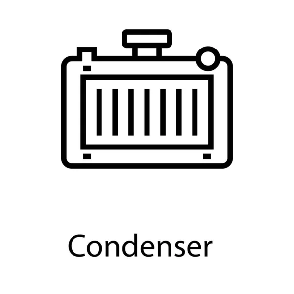Icono Condensador Diseño Línea — Vector de stock