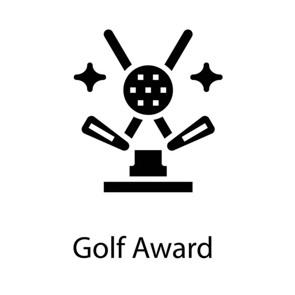 Projeto Vetor Sólido Prêmio Golfe —  Vetores de Stock