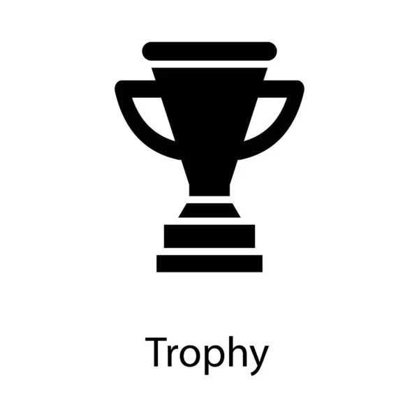 Ikona Nagrody Trofeum Cup Solidny Design — Wektor stockowy