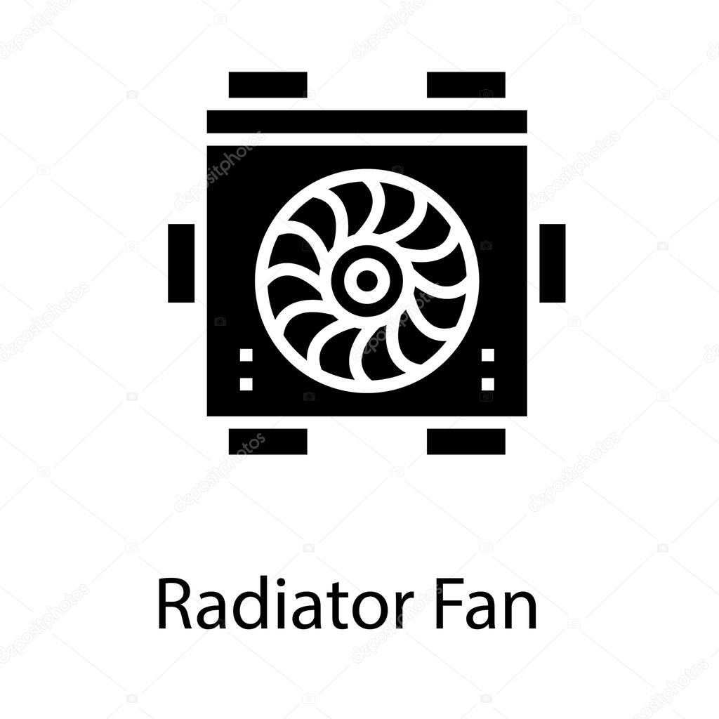 Radiator fan icon in solid design