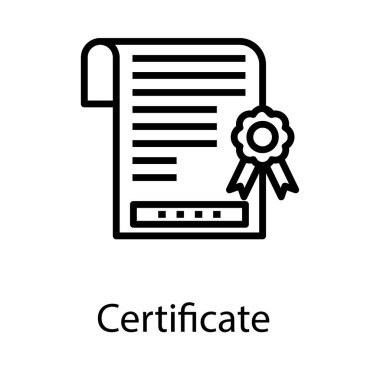 Sertifika simgesi vektör çizgisi tasarımı