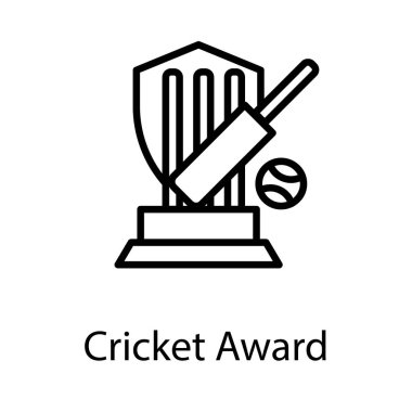 Kriket ödülü line vektör tasarımı 