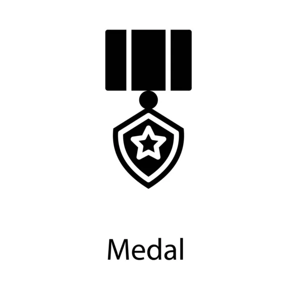 Stjärna Medalj Ikonen Glyph Design — Stock vektor