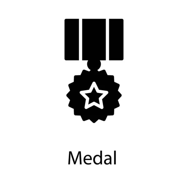 Stjärna Medalj Ikonen Glyph Design — Stock vektor