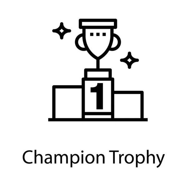 Champion Trophy Ikon Prestation Symbol — Stock vektor