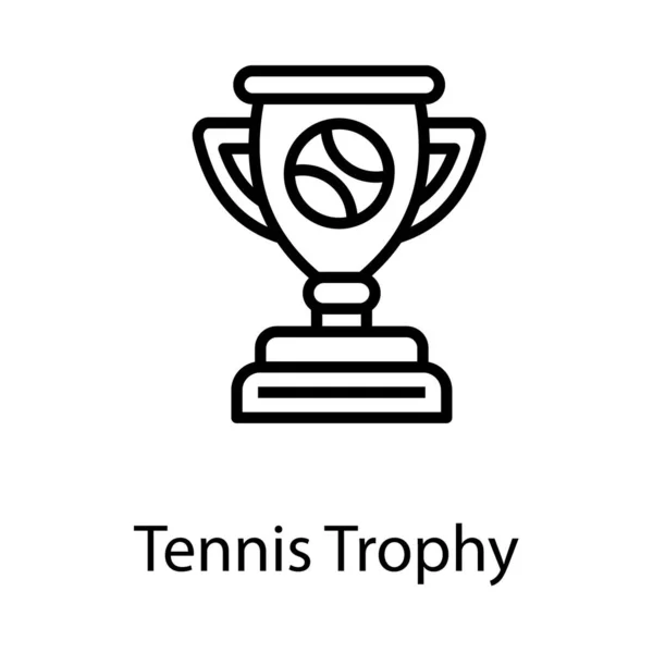 テニストロフィーカップのラインベクトルデザイン — ストックベクタ