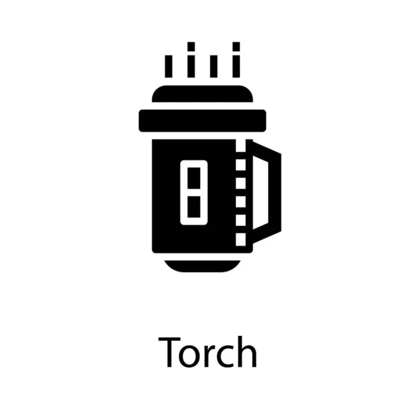 Pocket Torch Light Glyph Design — Stock Vector