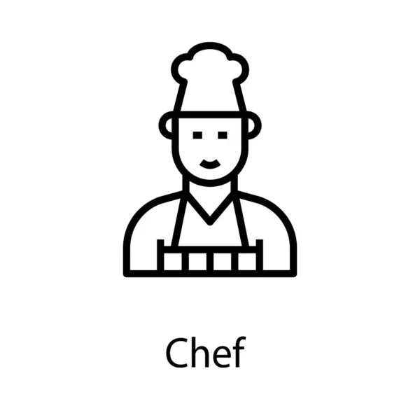 Diseño Línea Vector Chef Profesional — Vector de stock