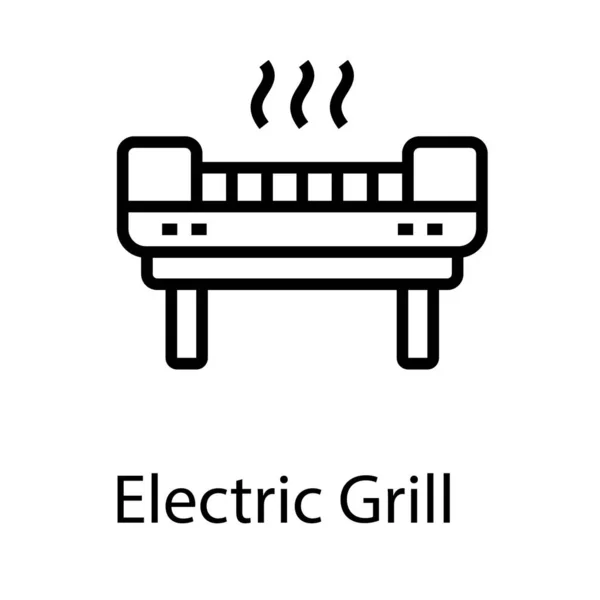 Line Design Electric Barbeque Grill — Stock Vector