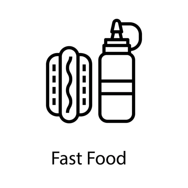 Vetor Fast Food Design Linha — Vetor de Stock
