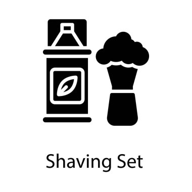 Katı tasarımda tıraş kiti vektörü 