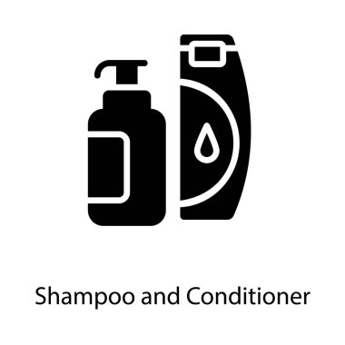 Katı şampuan ve saç kremi simgesi tasarımı 