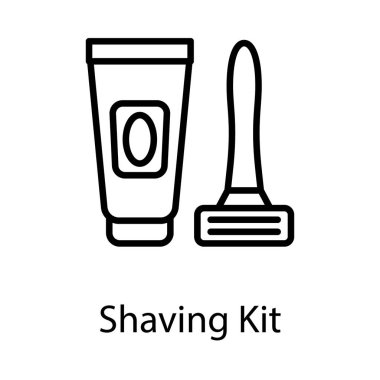 Satır tasarımında tıraş kiti vektörü 