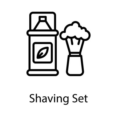 Satır tasarımında tıraş kiti vektörü 