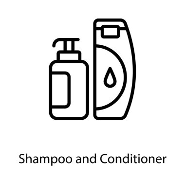 Line şampuan ve saç kremi simgesi tasarımı 