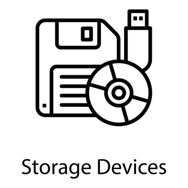 Veri depolama cihazları vektör tasarımı 