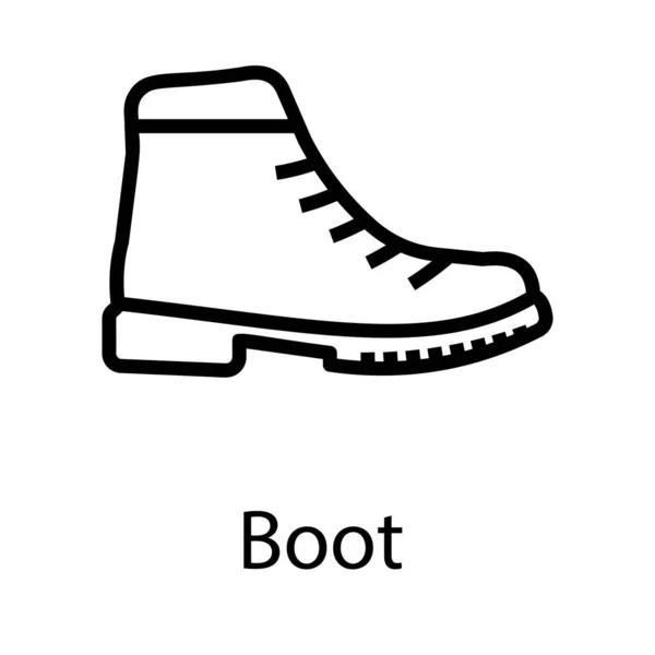 Hiking Boots Vector Line Design — Stock Vector