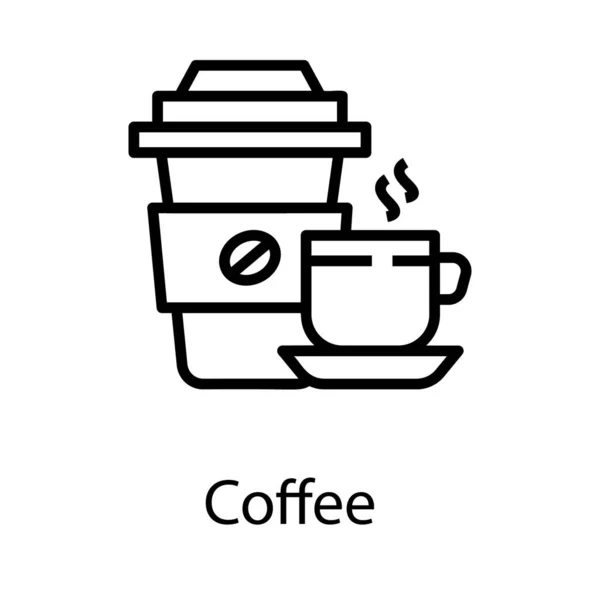 Wiederverwendbare Kaffeetassen Liniendesign — Stockvektor
