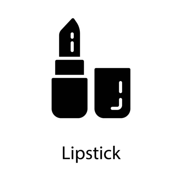 Damen Lippenstift Vektor Solidem Design — Stockvektor