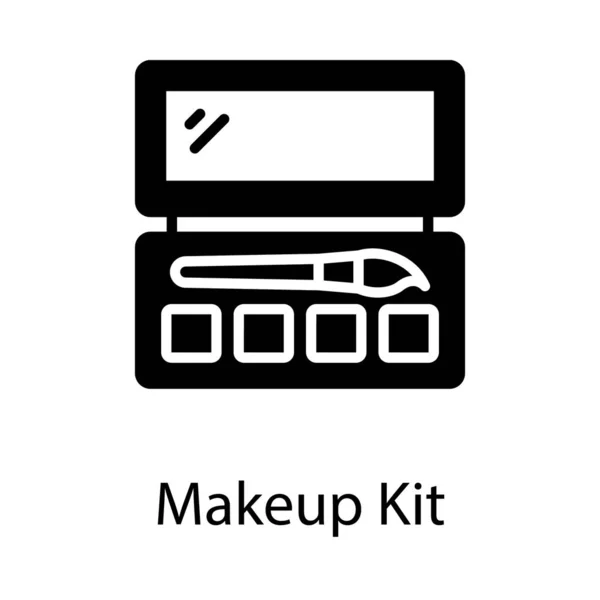 Diseño Sólido Del Vector Del Kit Maquillaje — Vector de stock