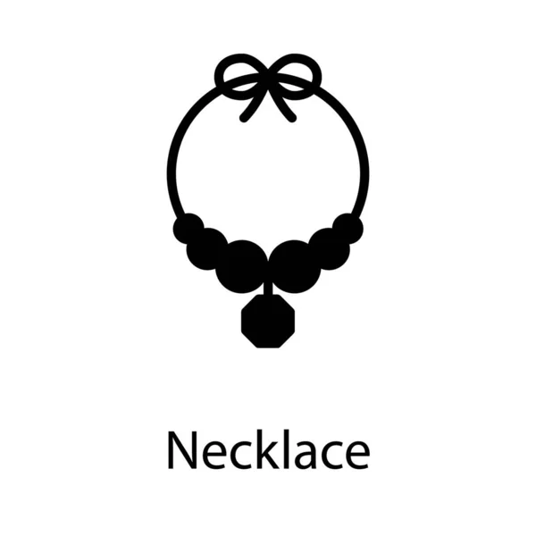 Vektor Necklace Perhiasan Dalam Desain Padat - Stok Vektor