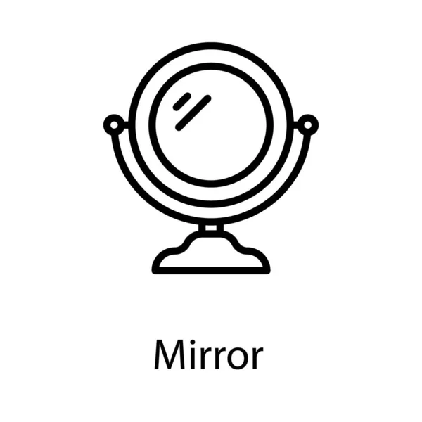Vetor Espelho Mão Design Linha — Vetor de Stock