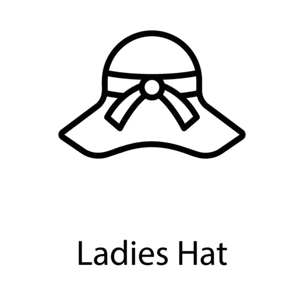 Ladies Hat Vector Line Design — Stock Vector