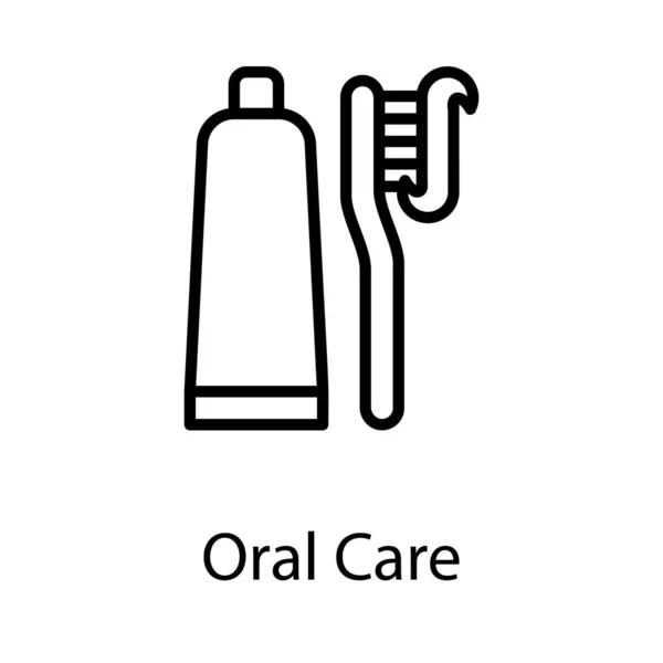 Trattamento Pulizia Dei Denti Linea — Vettoriale Stock