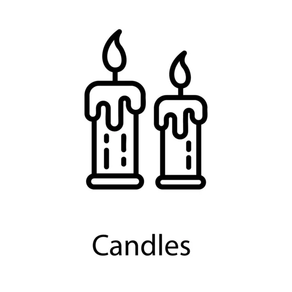 Velas Spa Vector Diseño Línea — Archivo Imágenes Vectoriales