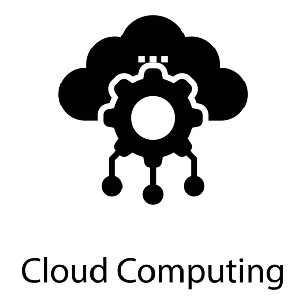 Conception Vectorielle Cloud Computing Solide — Image vectorielle