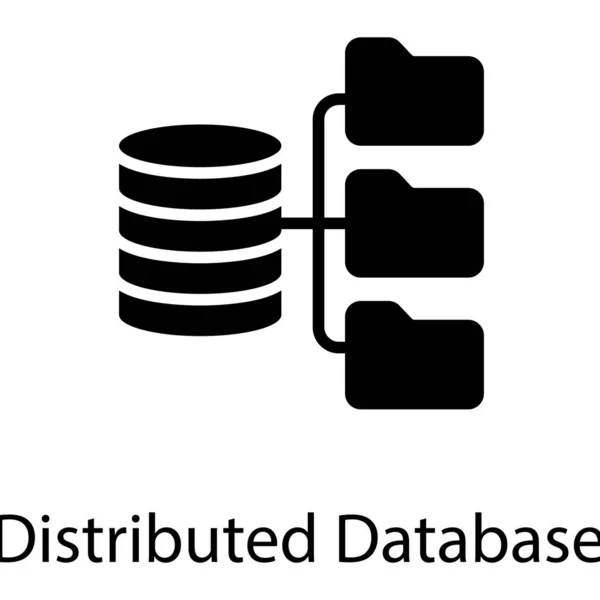 Vector Base Datos Distribuido Diseño Sólido — Vector de stock