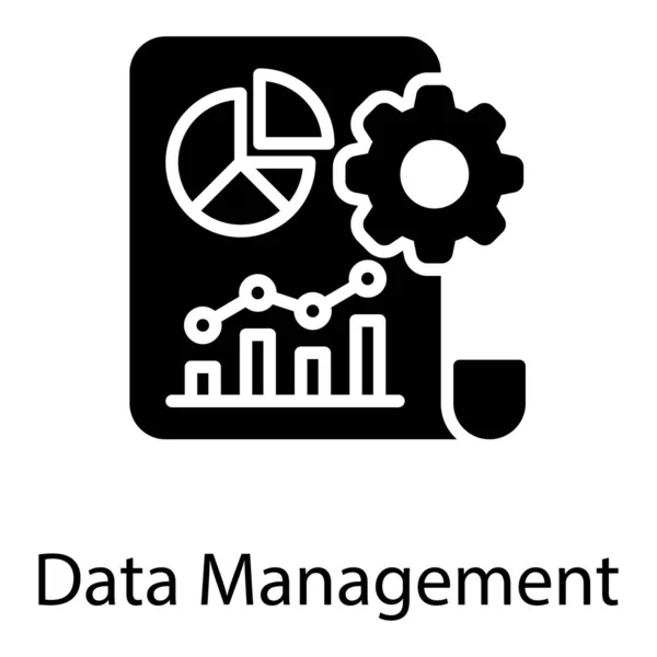 Datenmanagement Vektor Solider Ausführung — Stockvektor