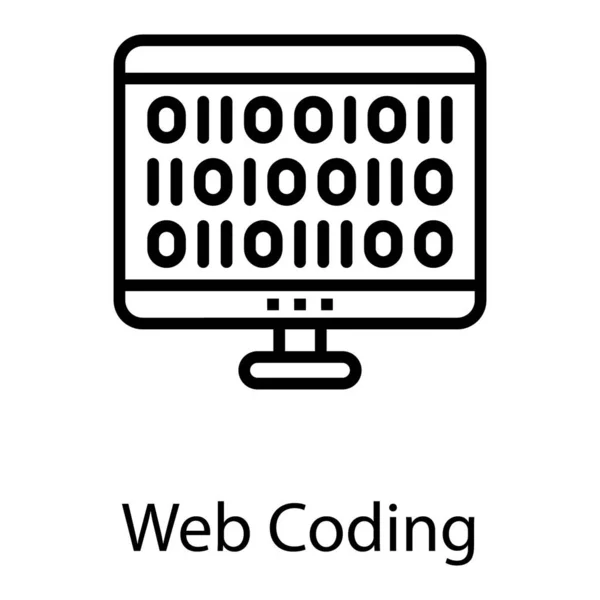 Web Coding Vektor Liniendesign — Stockvektor