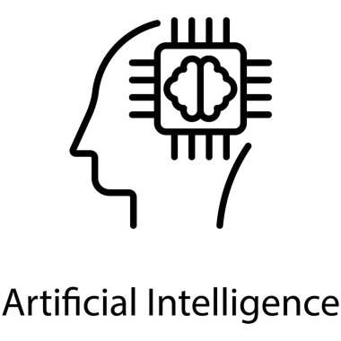 Çizgi tasarımında yapay zeka vektörü 