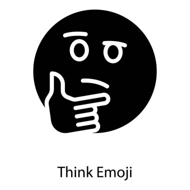 Düşünmek yüz emoji simgesinin sağlam tasarımı.