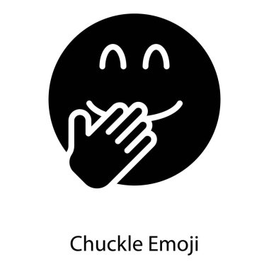 Kıkırdama yüz emoji simgesinin sağlam tasarımı.