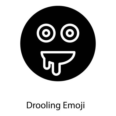 Salyalı yüz emoji simgesinin sağlam tasarımı.